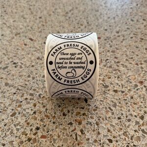 2 inch Farm Fresh Eggs Round Sticker Label